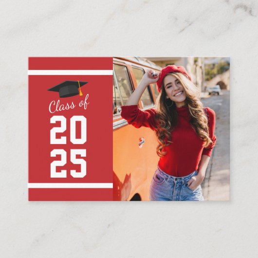 卒業エレガント2025写真パーティの招待状 エンクロージャーカード (正面)