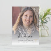 卒業エレガント2025年のナースピン留め サンキューカード (スタンド正面)