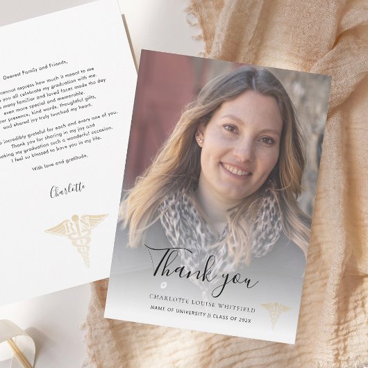 卒業エレガント2025年のナースピン留め サンキューカード