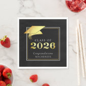 卒業エレガント2025金属金ゴールドカスタム色 スタンダードランチョンナプキン (インサイチュ)