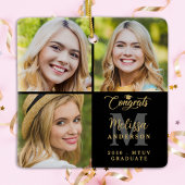 卒業エレガント3パーソナライズされた枚のコラージュ セラミックオーナメント