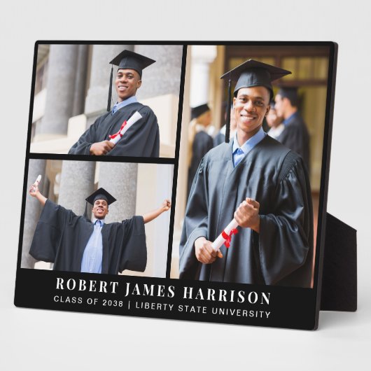 卒業エレガント3フォトコラージュ黒 フォトプラーク (側面)