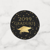 卒業エレガント3枚の写真金ゴールドカスタムカラー コンフェッティ (スモール正面)