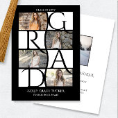 卒業エレガント5 – 写真白黒 案内状