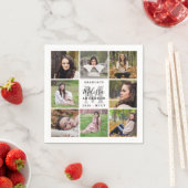 卒業エレガント8パーソナライズされた写真コラージュ スタンダードカクテルナプキン (インサイチュ)