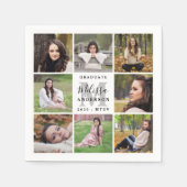 卒業エレガント8パーソナライズされた写真コラージュ スタンダードカクテルナプキン (正面)