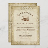 卒業エレガントTan Ivy葉 2023年卒業 案内状 (正面/裏面)