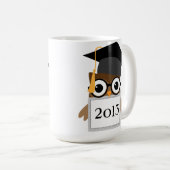 卒業オタク系の式マグカップのグラッドキャップ級付きフクロウ コーヒーマグカップ (正面右)