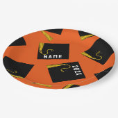 卒業オレンジパーティー紙プレート ペーパープレート (アングル)