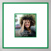 卒業オートグラフグリーン縁ど ポスター (正面)