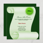 卒業オープンハウス（グリーン） 案内状 (正面/裏面)