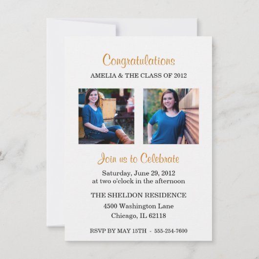 卒業オーモダンプンハウス招待状 招待状 (裏面)