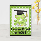 卒業カエル私は誇りを持ったグリーティングカード カード (黄色い花)