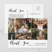 卒業カジュアル感謝Script Photo Collage ポストカード (正面/裏面)