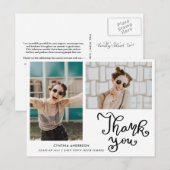 卒業カジュアル感謝Script Photo Collage ポストカード (正面/裏面)