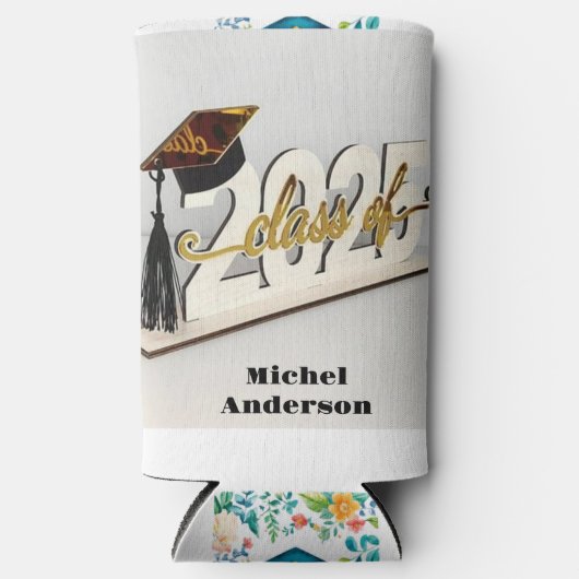 卒業カスタマイズ力クーラー付き開花 スリム缶クーラー (正面)