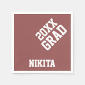 卒業カスタマイズ者の名前の指定 スタンダードカクテルナプキン (正面)