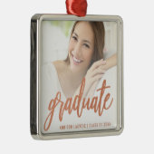 卒業カスタムバラ写真金ゴールドスクリプトKeepsake メタルオーナメント (右)