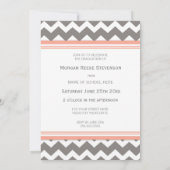 卒業カスタムパーティー招待状サンゴシェブロン 招待状 (裏面)