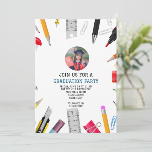 卒業カスタムモダン幼稚園 招待状 (スタンド正面)