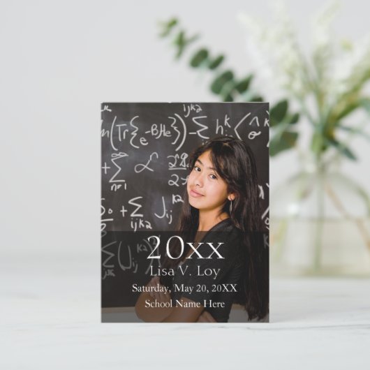 卒業カスタム写真の発表 案内ポストカード (スタンド正面)