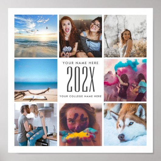卒業カスタム写真コラージギフト ポスター (正面)