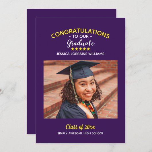 卒業カスタム写真卒業式 案内状 (正面/裏面)