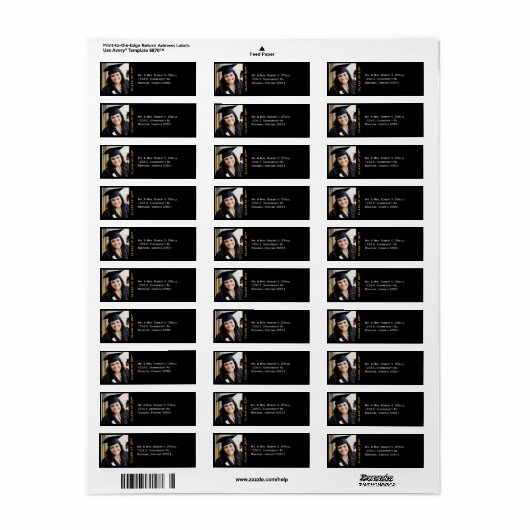 卒業カスタム写真差出人住所ラベル ラベル (フルシート)