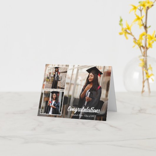 卒業カスタム写真 カード (黄色い花)