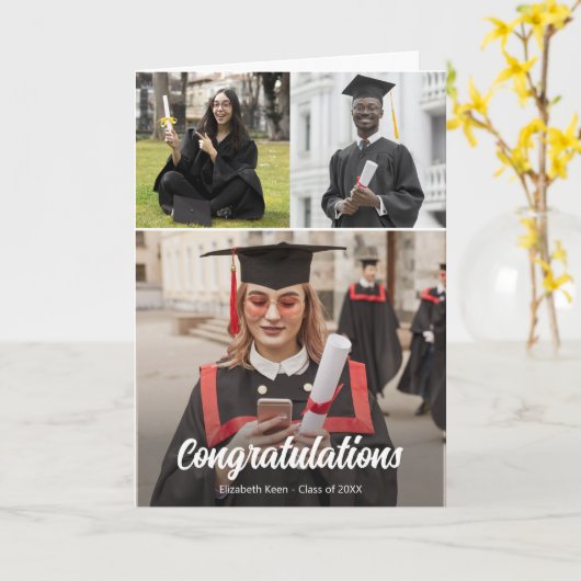 卒業カスタム写真 カード (黄色い花)