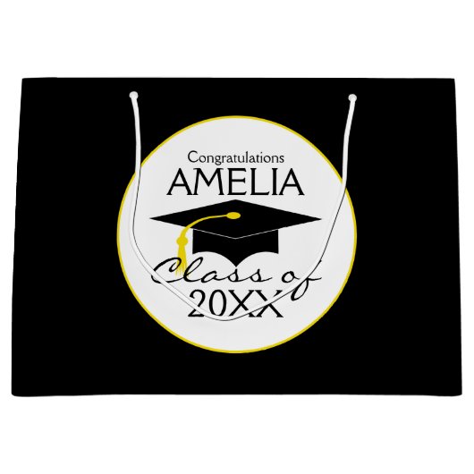 卒業カスタム学級おめでとう ラージペーパーバッグ (正面)