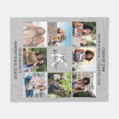 卒業カスタム引用文8 Photo Grid Collage Gray フリースブランケット (正面(横))