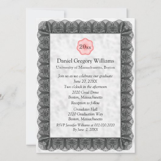 卒業カスタム招待状 招待状 (正面)