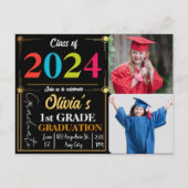 卒業カスタム文字第1級卒業 案内ポストカード (裏面)