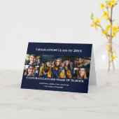 卒業カスタム文字5写真コラージュ カード (黄色い花)