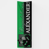 卒業カスタム祝いのグリーンバナー 横断幕 (縦)