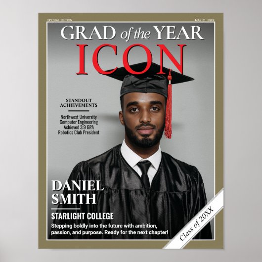 卒業カスタム雑誌カバー卒業パーティー ポスター (正面)