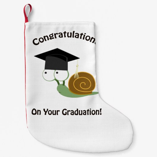 卒業カタツムリおめでとう スモールクリスマスストッキング (正面)