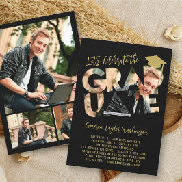 卒業カッコいい切り出しモダン卒業写真パーティー 招待状