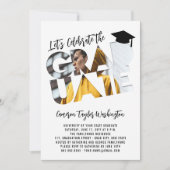 卒業カッコいい切り出しモダン卒業写真パーティー 招待状 (正面)