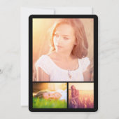 卒業カッコいい切り出し写真モダン卒業会 招待状 (裏面)