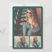 卒業カッコいい切り出し写真モダン卒業会 招待状 (裏面)