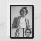 卒業カッコいい切り出し写真モダン卒業会 招待状 (裏面)