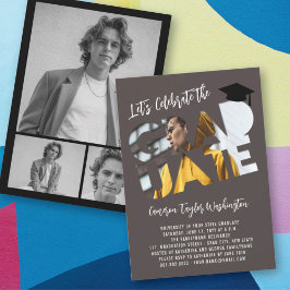 卒業カッコいい切り出し写真モダン卒業会 招待状