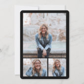 卒業カッコいい切り出し写真モダン卒業会 招待状 (裏面)