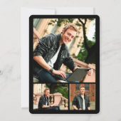 卒業カッコいい切り出し写真モダン卒業会 招待状 (裏面)