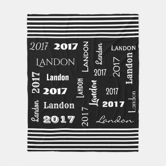 卒業カッコいい年名 フリースブランケット (正面)