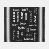 卒業カッコいい年名 フリースブランケット (正面(横))