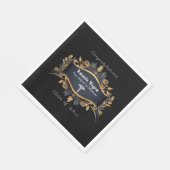 卒業カドゥセウスエレガントブラック金ゴールドホワイト スタンダードランチョンナプキン (角)
