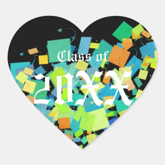 卒業カラフルシール類 ハートシール (正面)